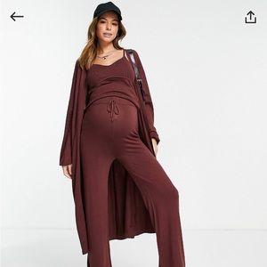 NWPT ASOS maternity knit cami and maxi cardigan set